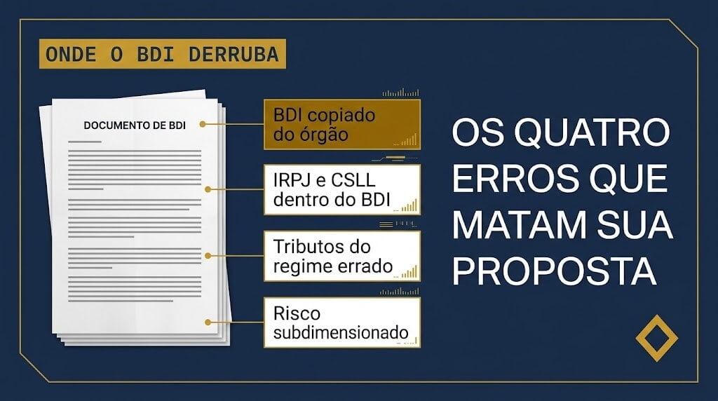 Os pontos onde um BDI mal montado derruba a proposta na licitação de obra pública